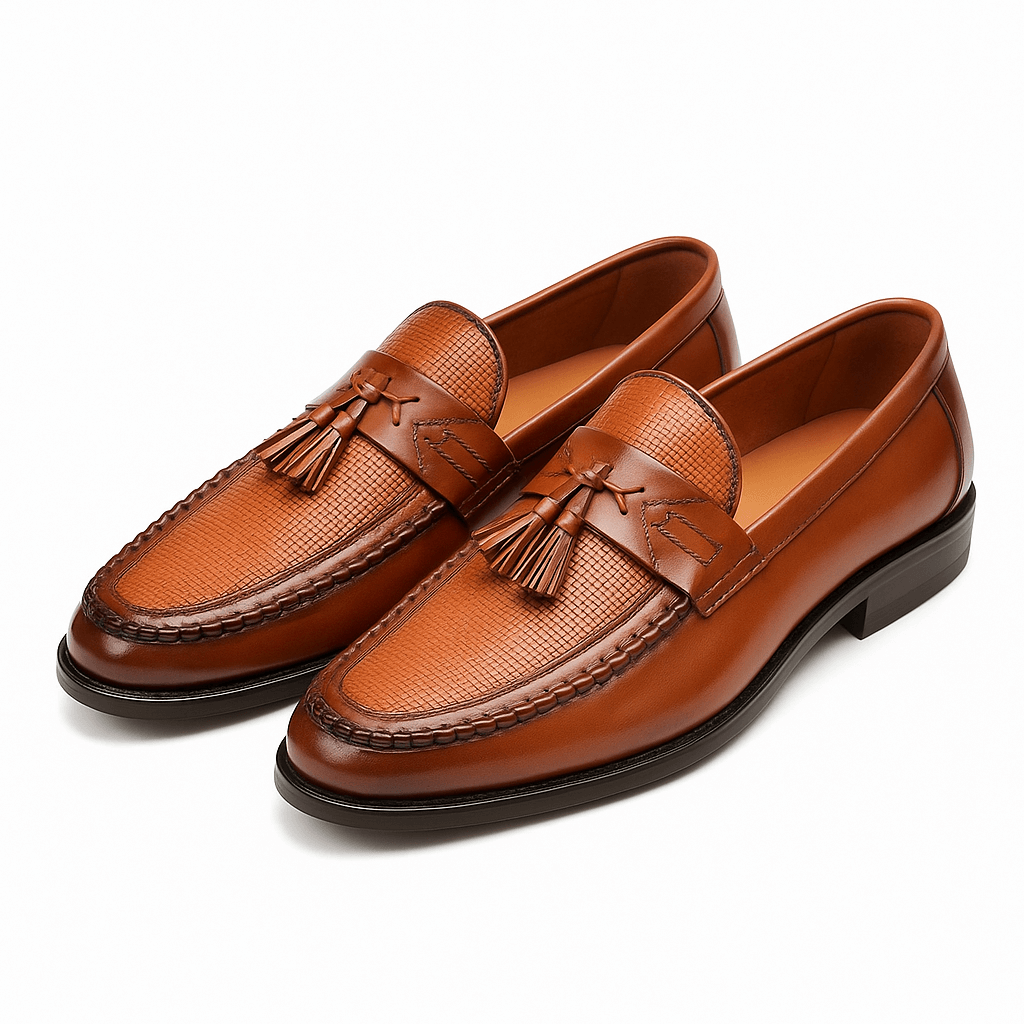 LUXEOUTFIT | Crestford Woven Tassel Loafers