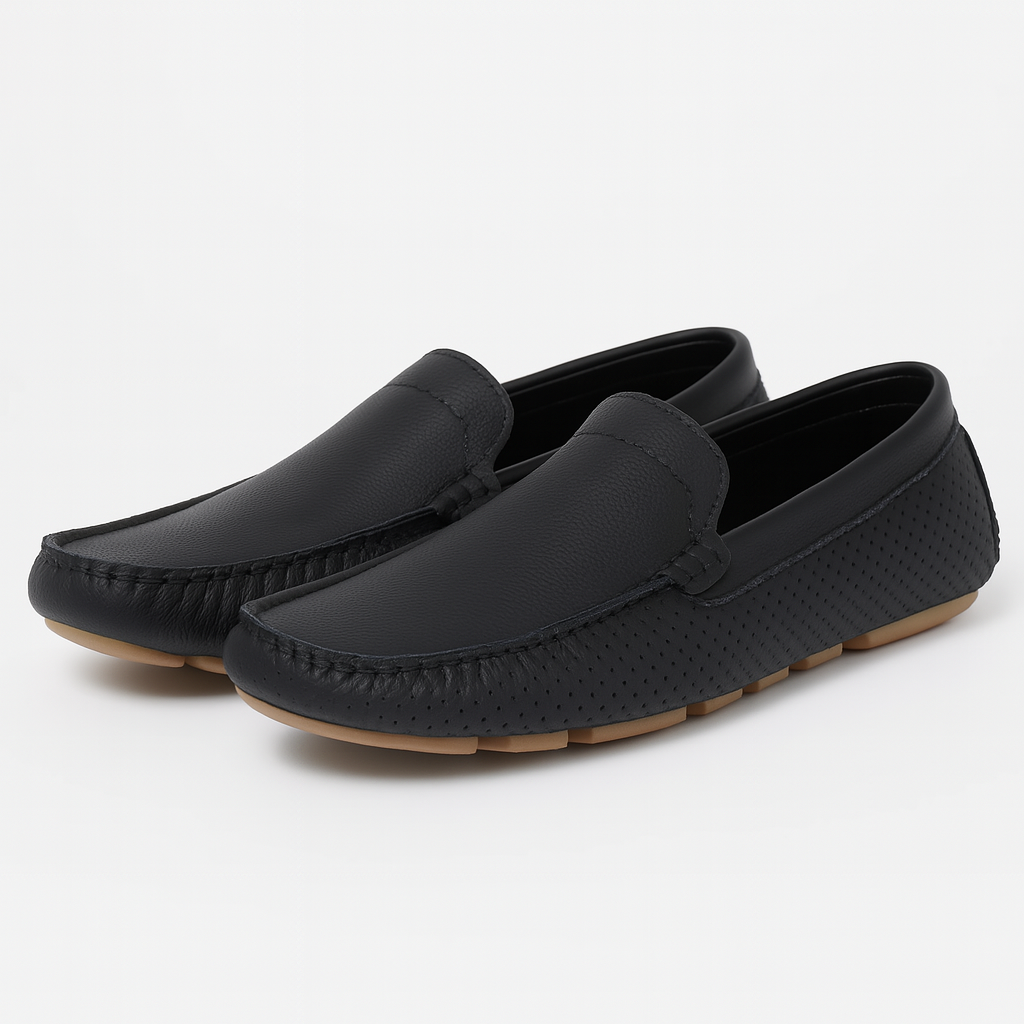 Luxeoutfit | Buckled Contrast Leather Loafers