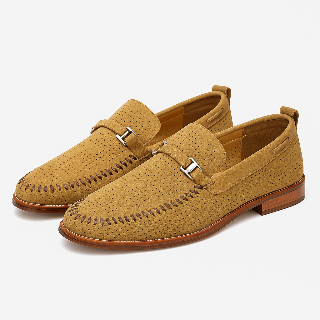 Luxeoutfit | Buckled Perforated Casual Loafers
