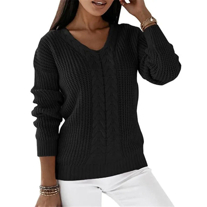 Selene® | Vintage knitted V-neck sweater
