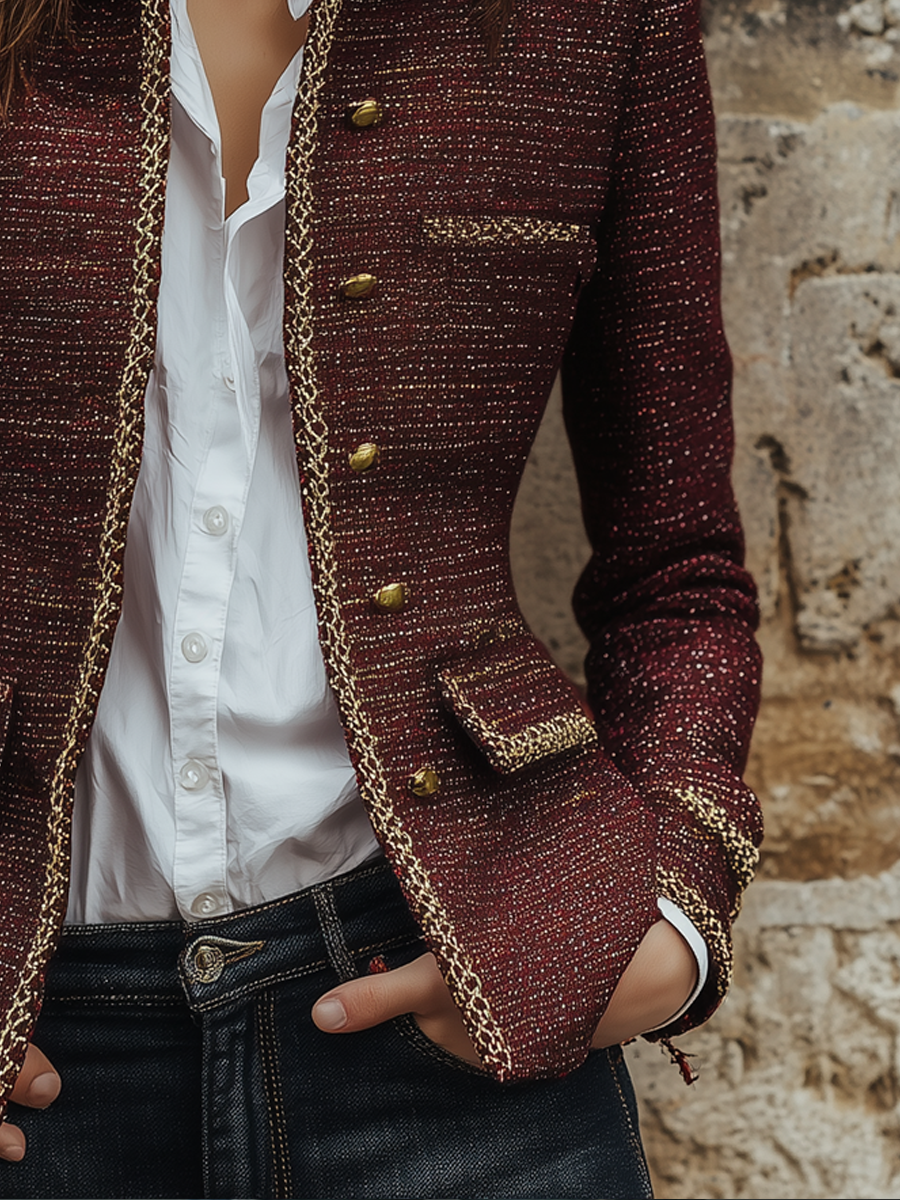 Chanel-style Contrast-trimmed Jacket