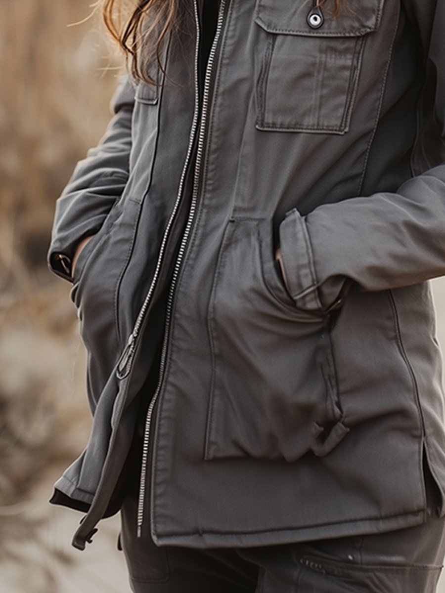 (clearance)Vintage Casual Windproof Multi-pocket Work Jacket