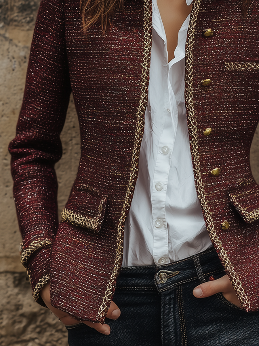 Chanel-style Contrast-trimmed Jacket