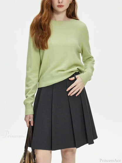 100% Wool Seamless Crew Neck Sweater