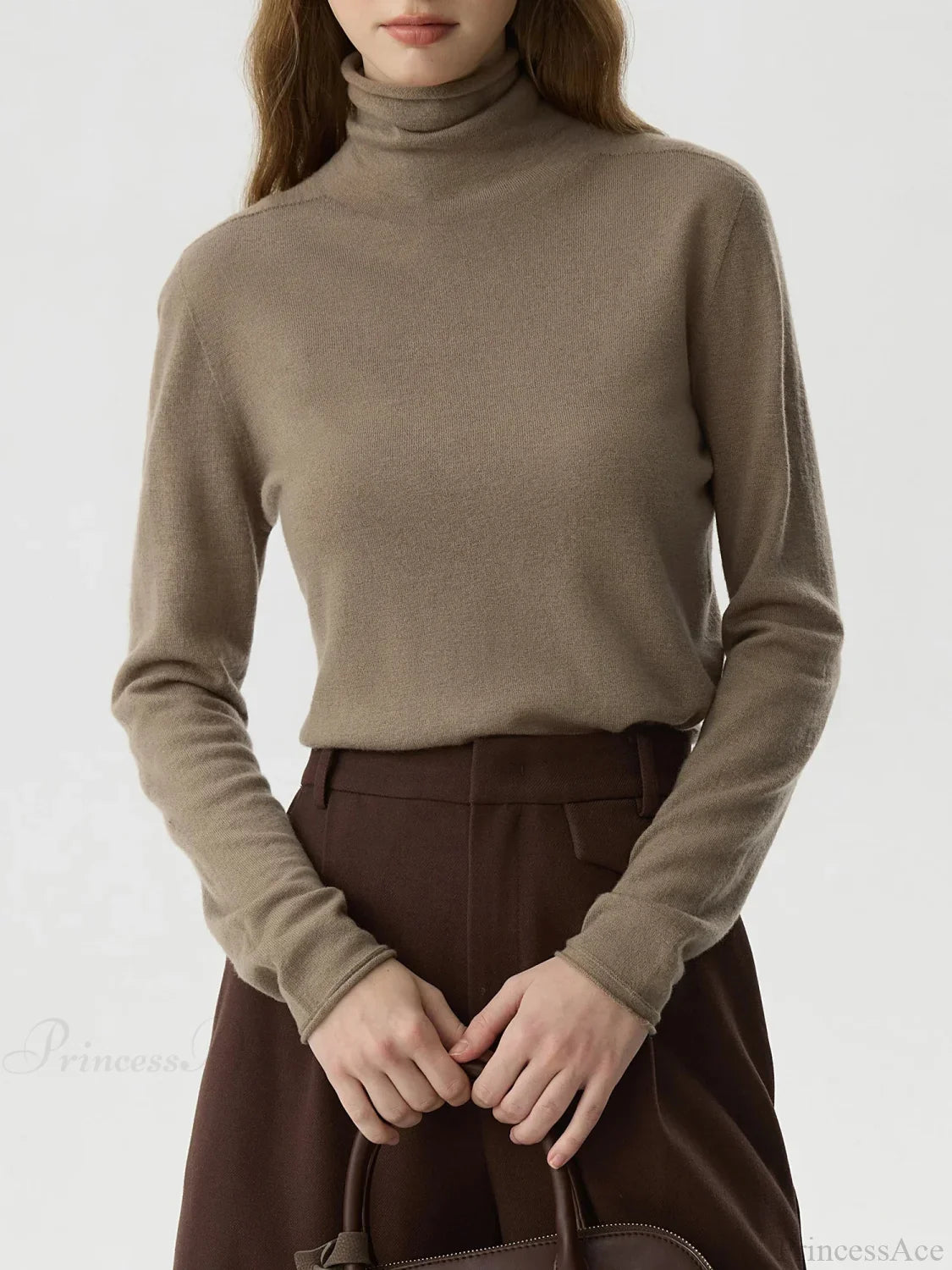 100% Wool Turtleneck Thin Wool Sweater