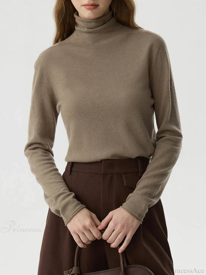 100% Wool Turtleneck Thin Wool Sweater