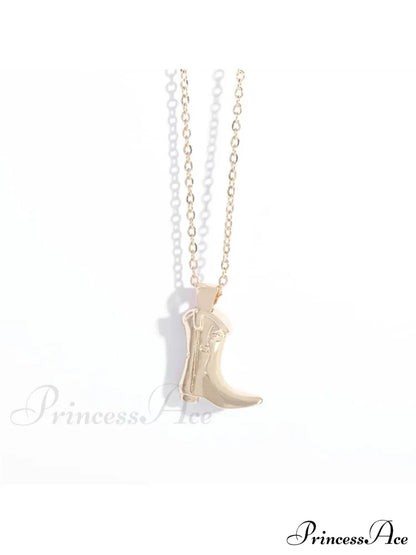1pc Retro Punk Style Western Cowboy Boot Shaped Pendant Necklace,