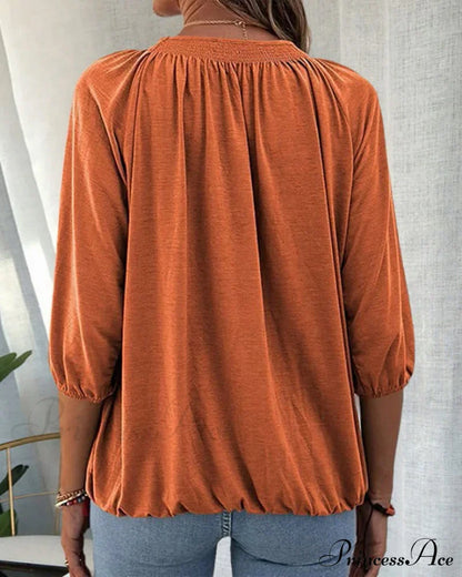 3/4 Arm Crew Neck T-Shirt