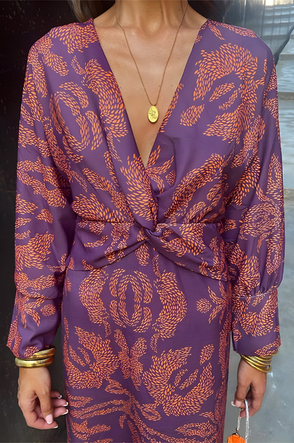 Carolina® | Dress knot V-neck maxi dress