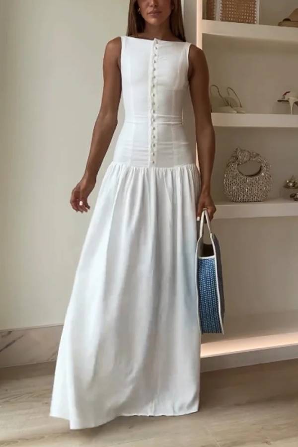 Alice® | Elegant sleeveless button dress