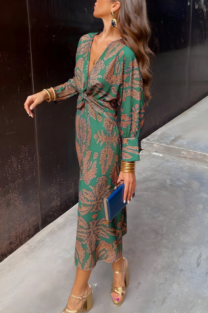 Carolina® | Dress knot V-neck maxi dress