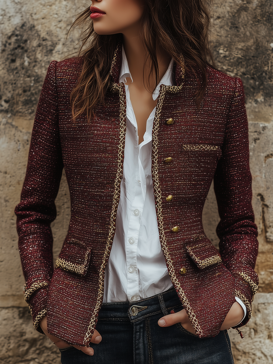 Chanel-style Contrast-trimmed Jacket