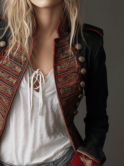 Retro Baroque Double-Breasted Embroidered Jacket