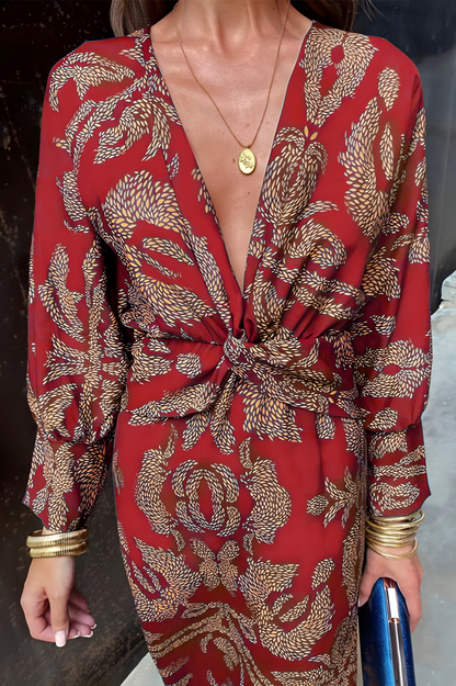 Carolina® | Dress knot V-neck maxi dress