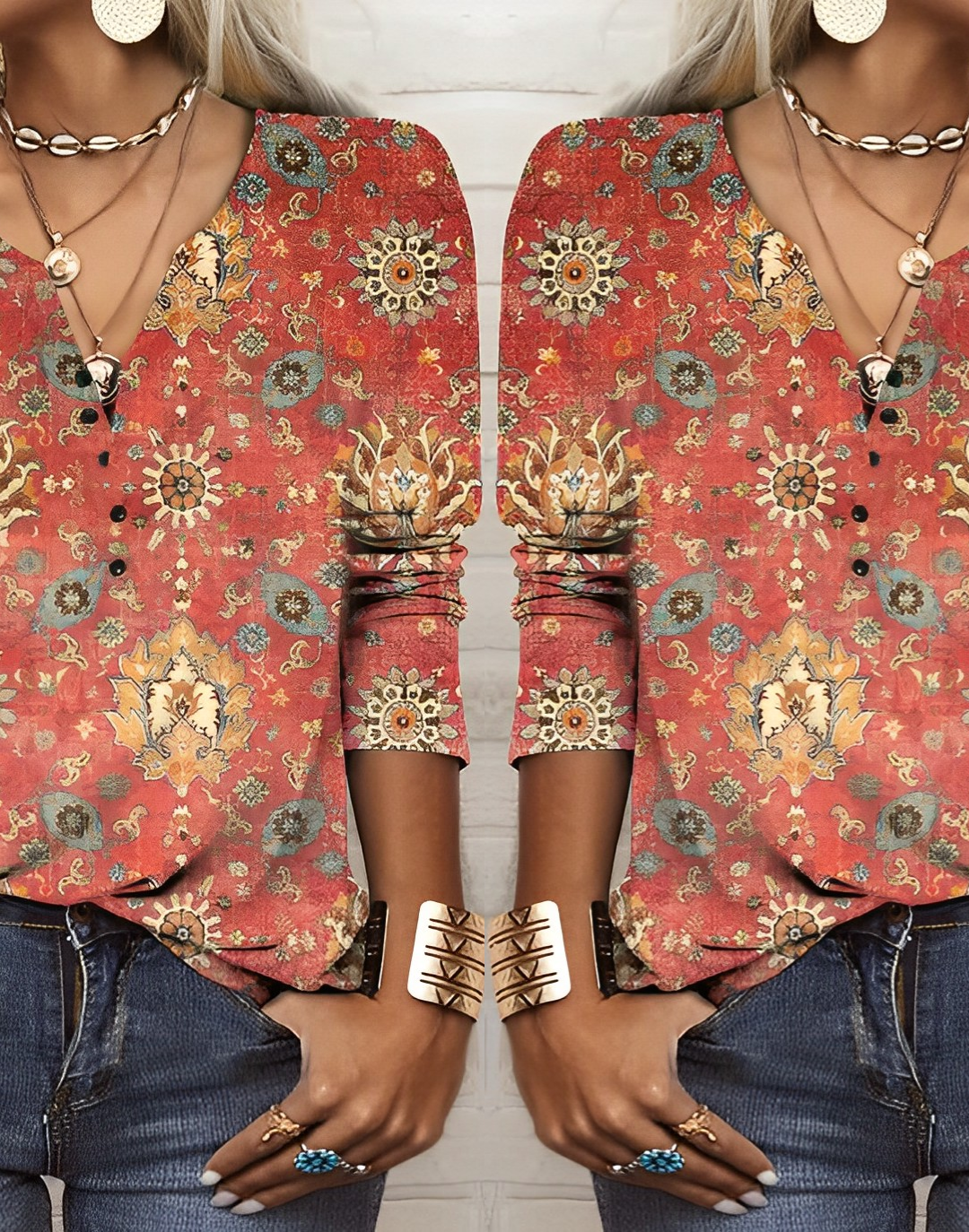 Abigail® | Printed Ethnic Style Blouse