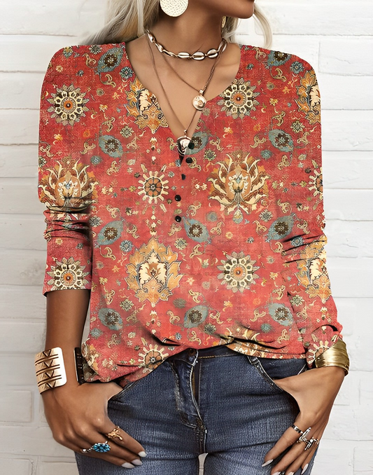 Abigail® | Printed Ethnic Style Blouse