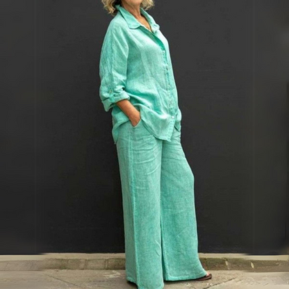 Lilian® | Cotton trousers and top set