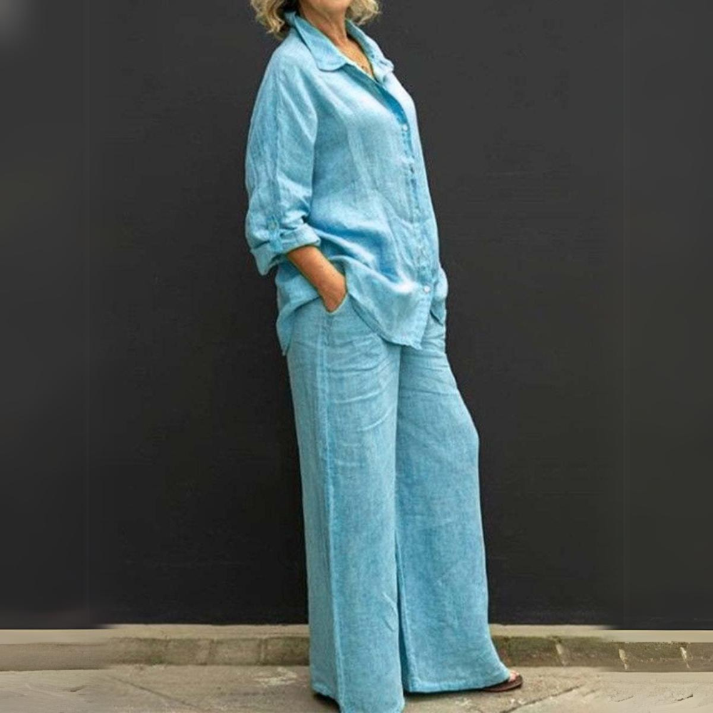 Lilian® | Cotton trousers and top set