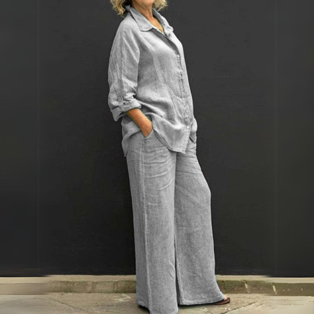 Lilian® | Cotton trousers and top set