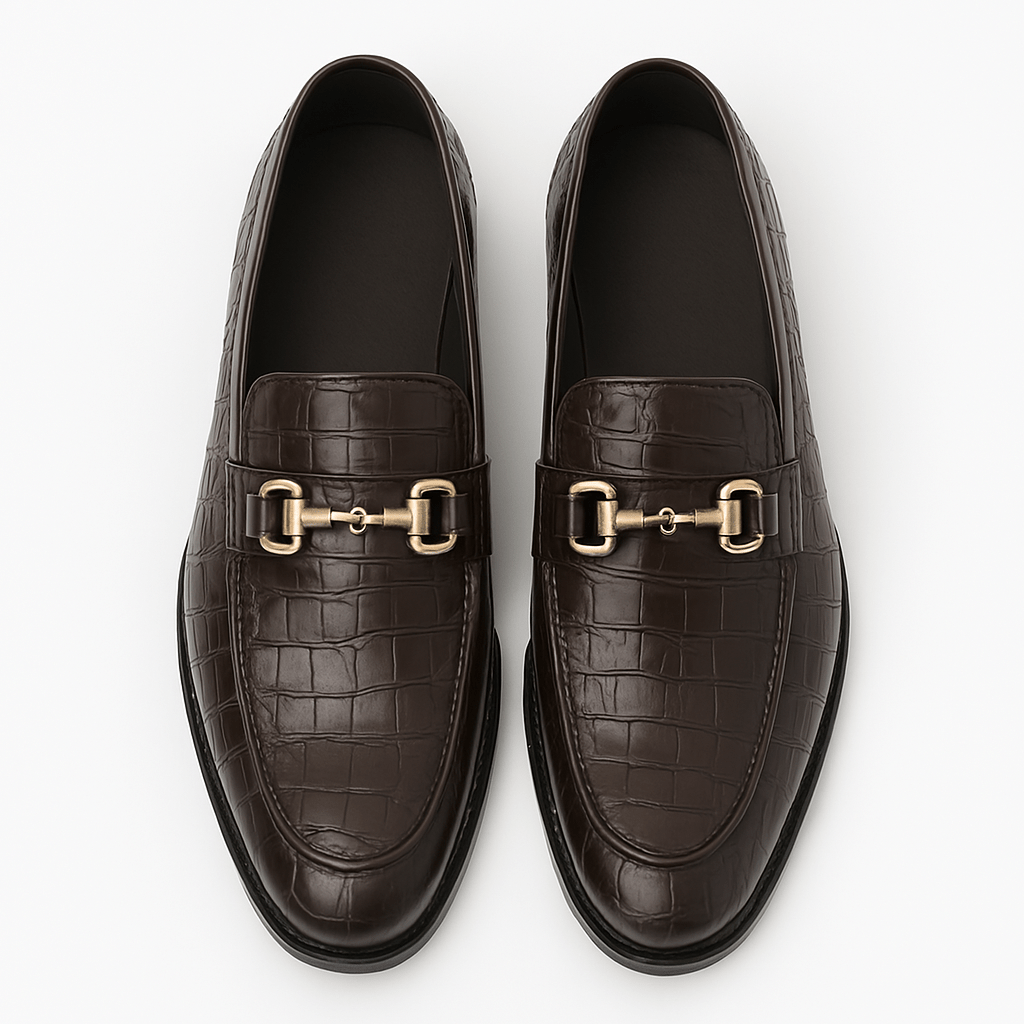 LUXEOUTFIT | Alligator Embossed Statement Loafers