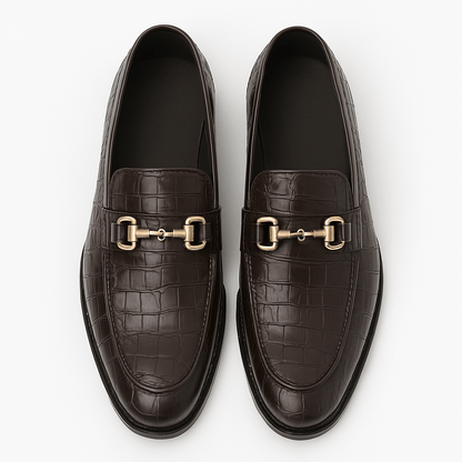 LUXEOUTFIT | Alligator Embossed Statement Loafers