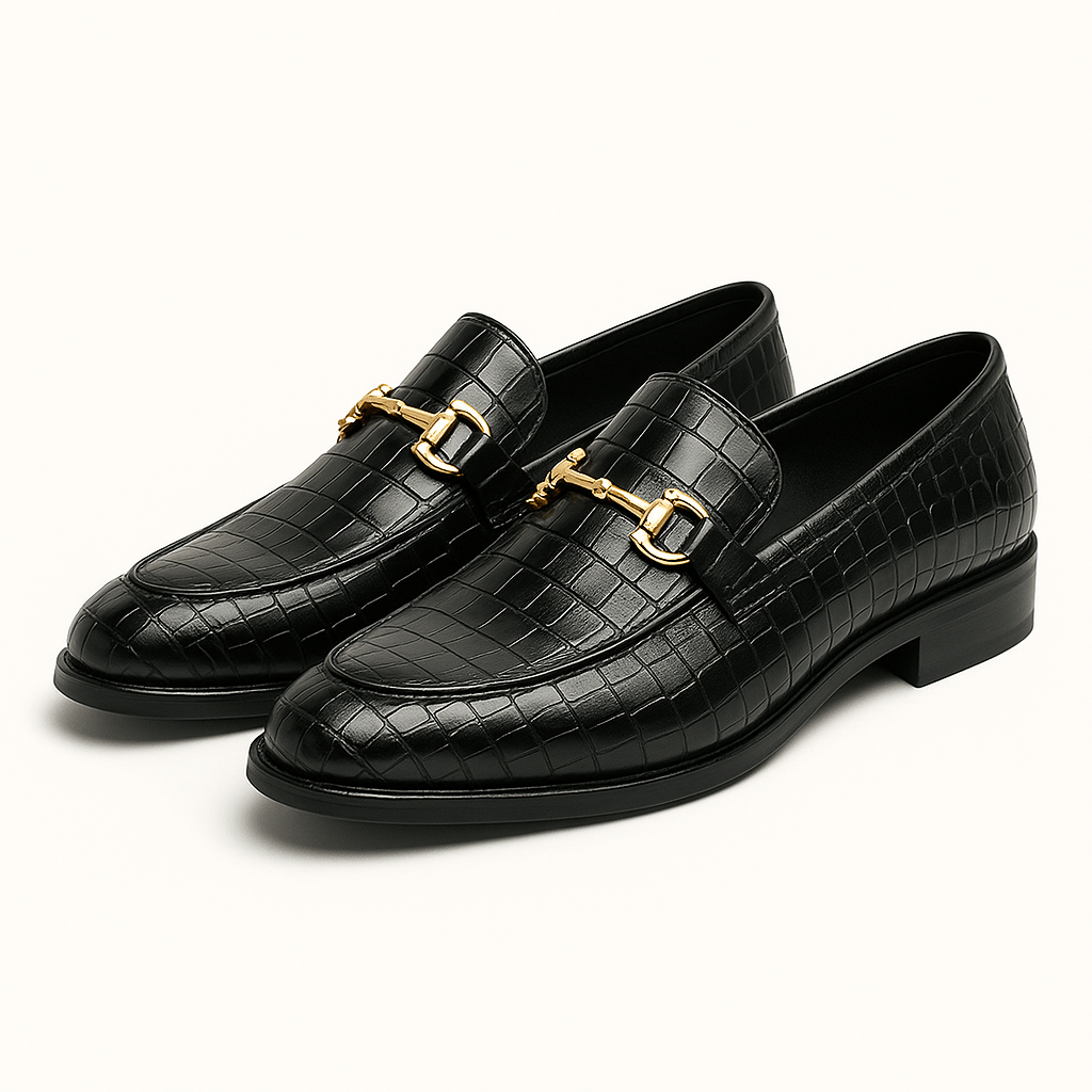 LUXEOUTFIT | Alligator Embossed Statement Loafers
