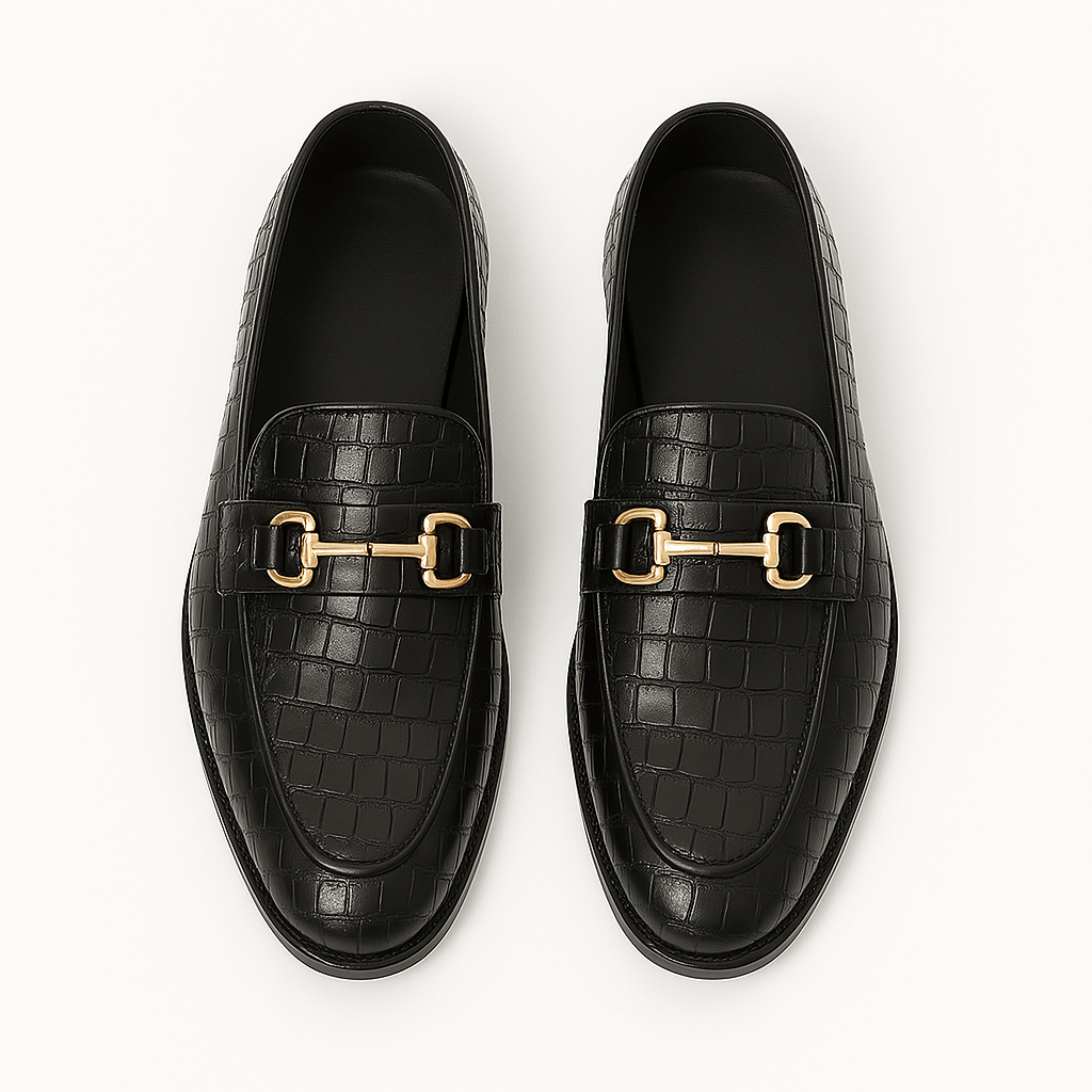 LUXEOUTFIT | Alligator Embossed Statement Loafers
