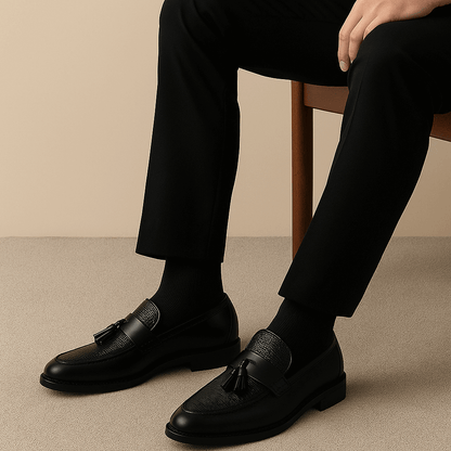 LUXEOUTFIT | Crestford Woven Tassel Loafers