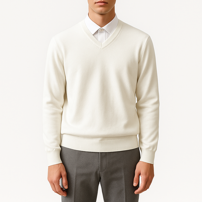 LUXEOUTFIT | Elegant V-Neck Sweater