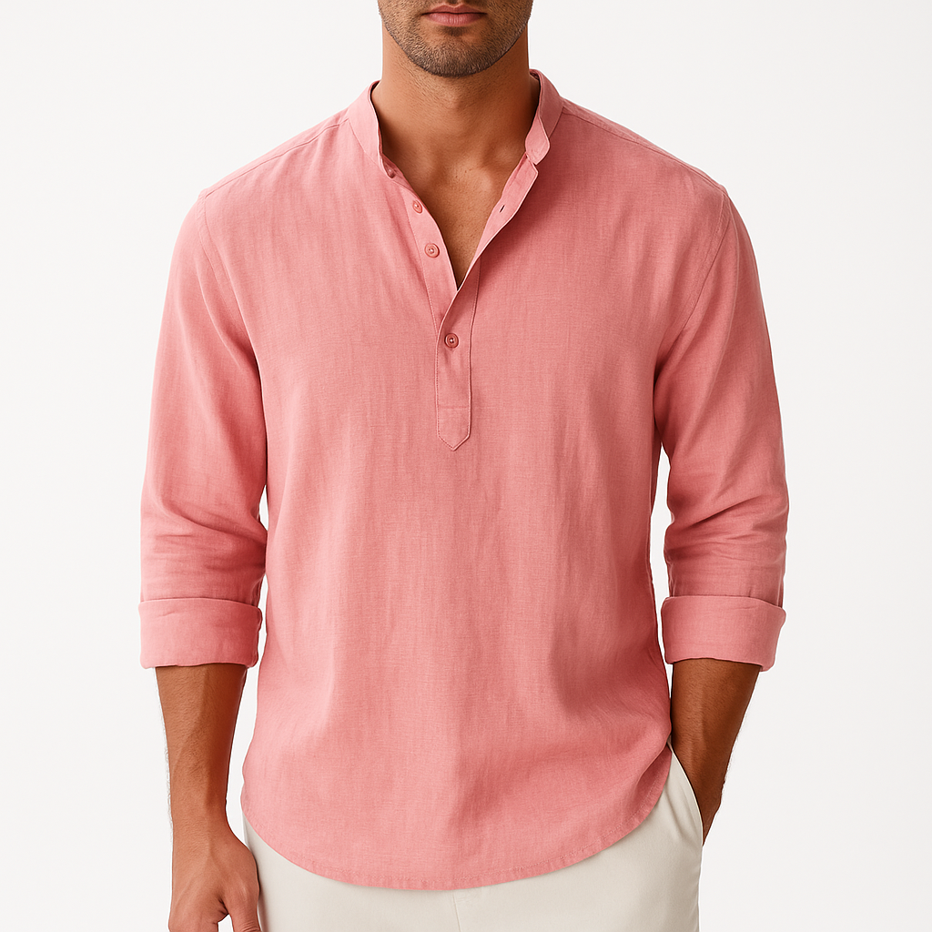 LUXEOUTFIT | Linen Henley Shirt