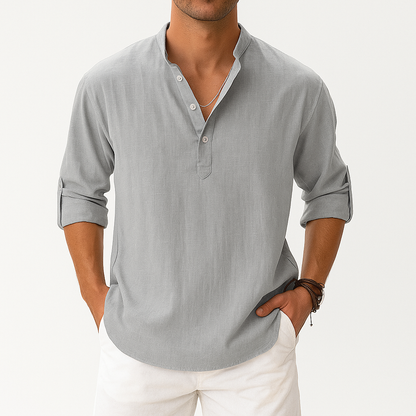 LUXEOUTFIT | Linen Henley Shirt
