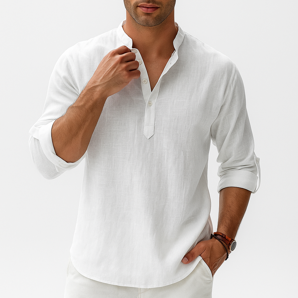 LUXEOUTFIT | Longline Linen Shirt