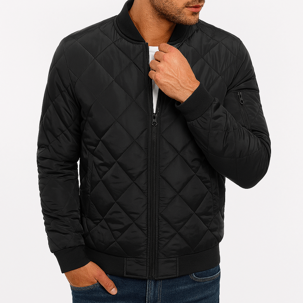 LUXEOUTFIT | Quilted Diamond Bomber Jacket