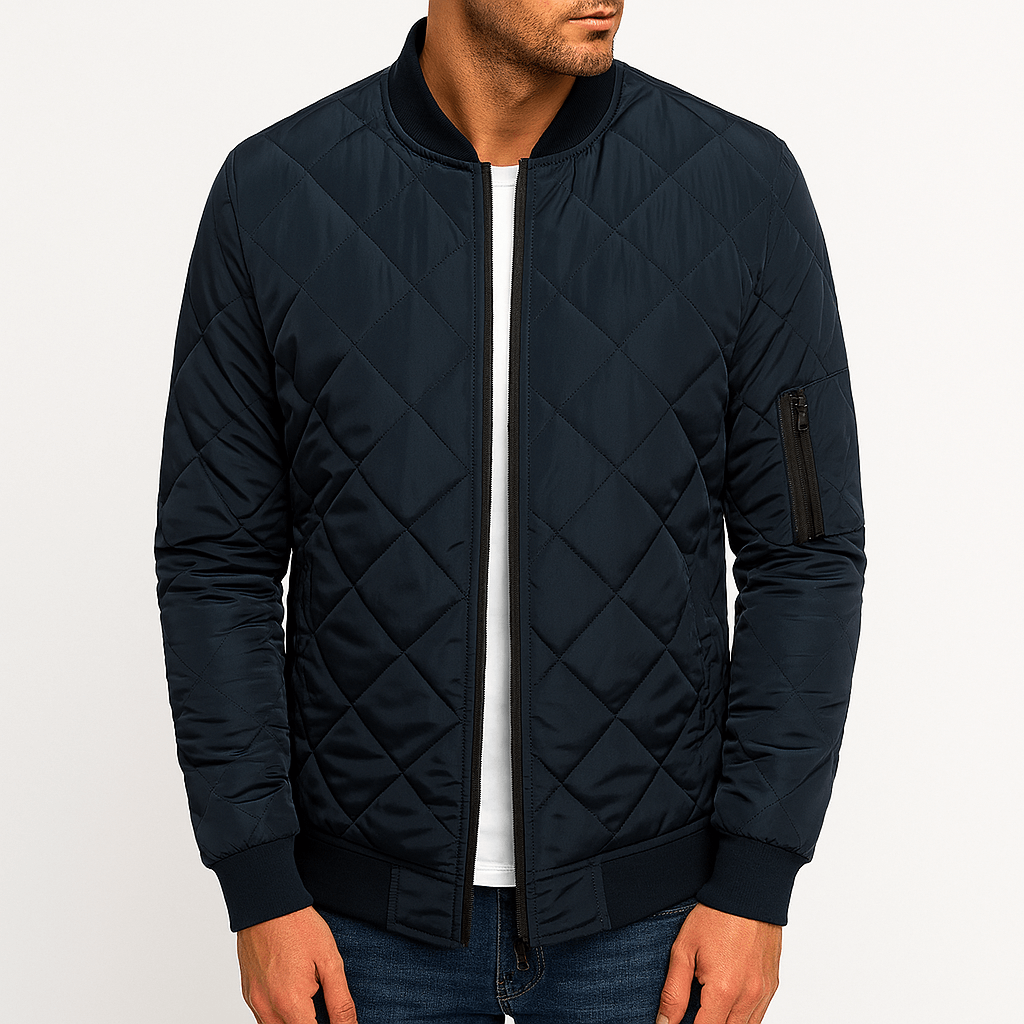 LUXEOUTFIT | Quilted Diamond Bomber Jacket