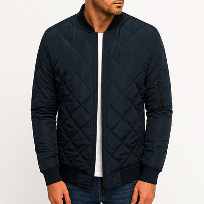 LUXEOUTFIT | Quilted Diamond Bomber Jacket