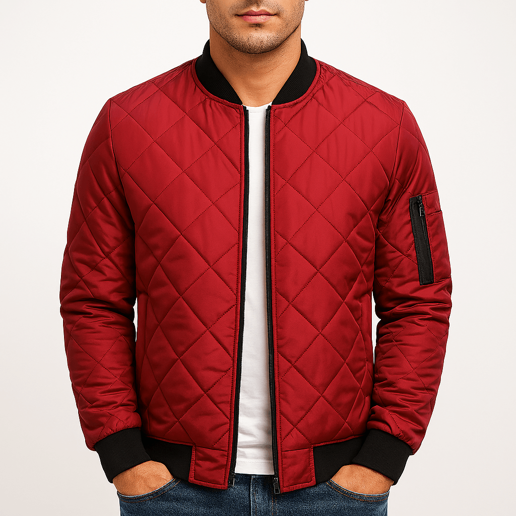 LUXEOUTFIT | Quilted Diamond Bomber Jacket