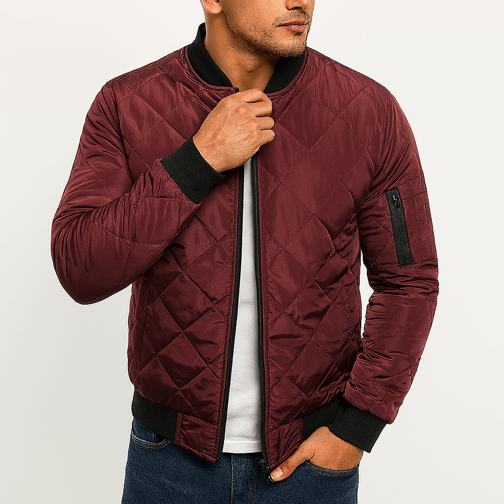 LUXEOUTFIT | Quilted Diamond Bomber Jacket