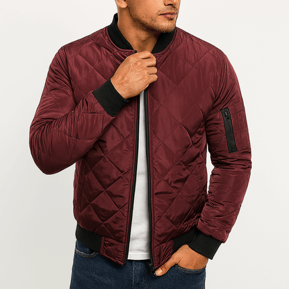LUXEOUTFIT | Quilted Diamond Bomber Jacket