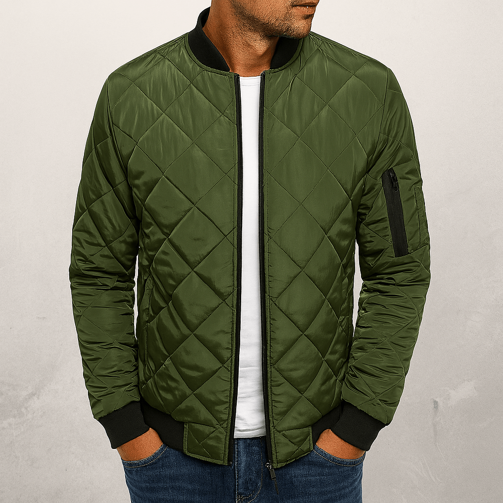 LUXEOUTFIT | Quilted Diamond Bomber Jacket