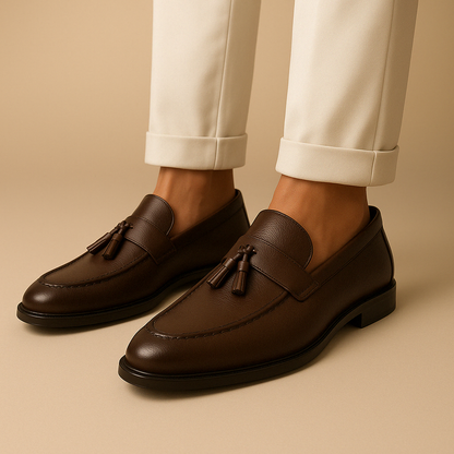 LUXEOUTFIT | Relaxed Fit Leather Loafers