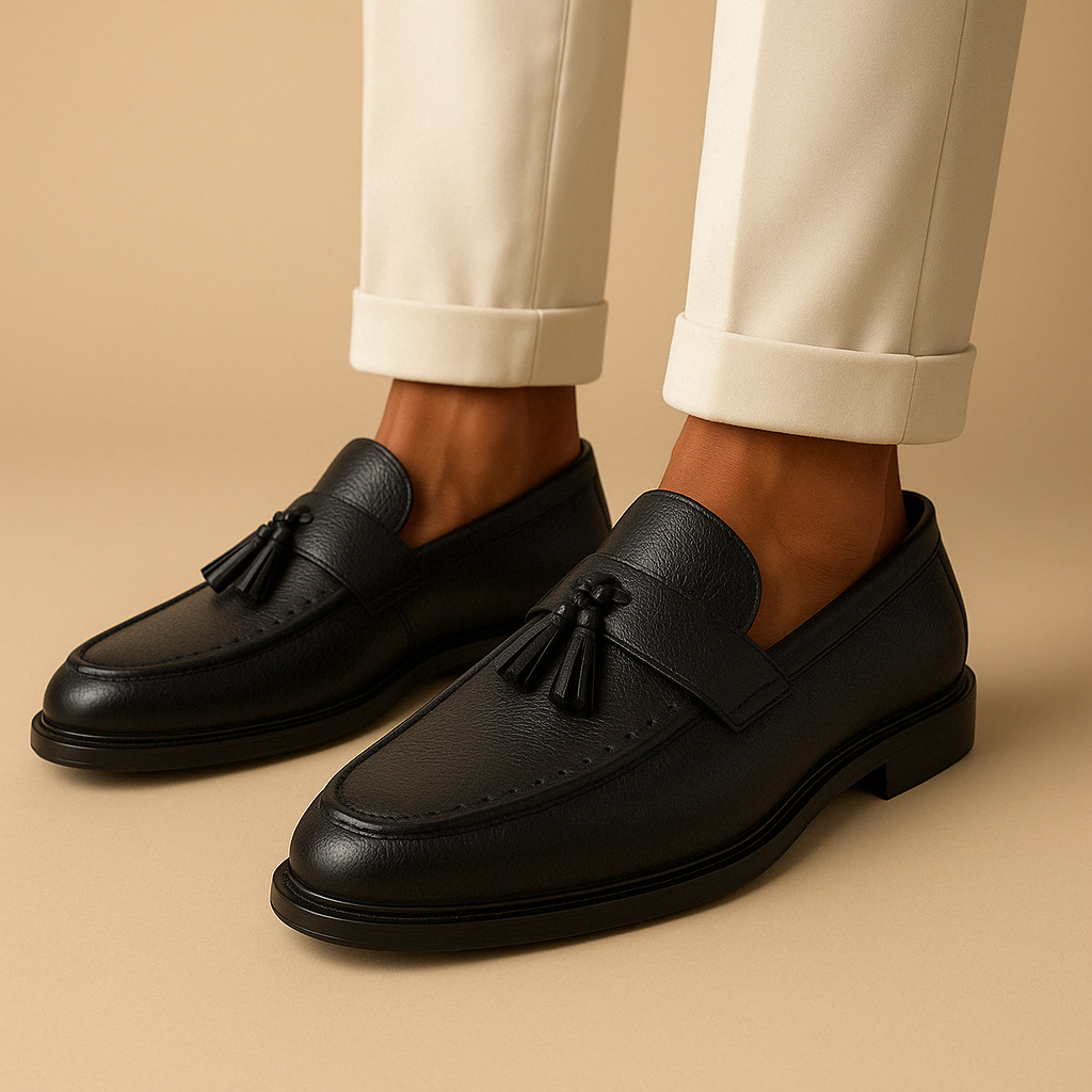 LUXEOUTFIT | Relaxed Fit Leather Loafers