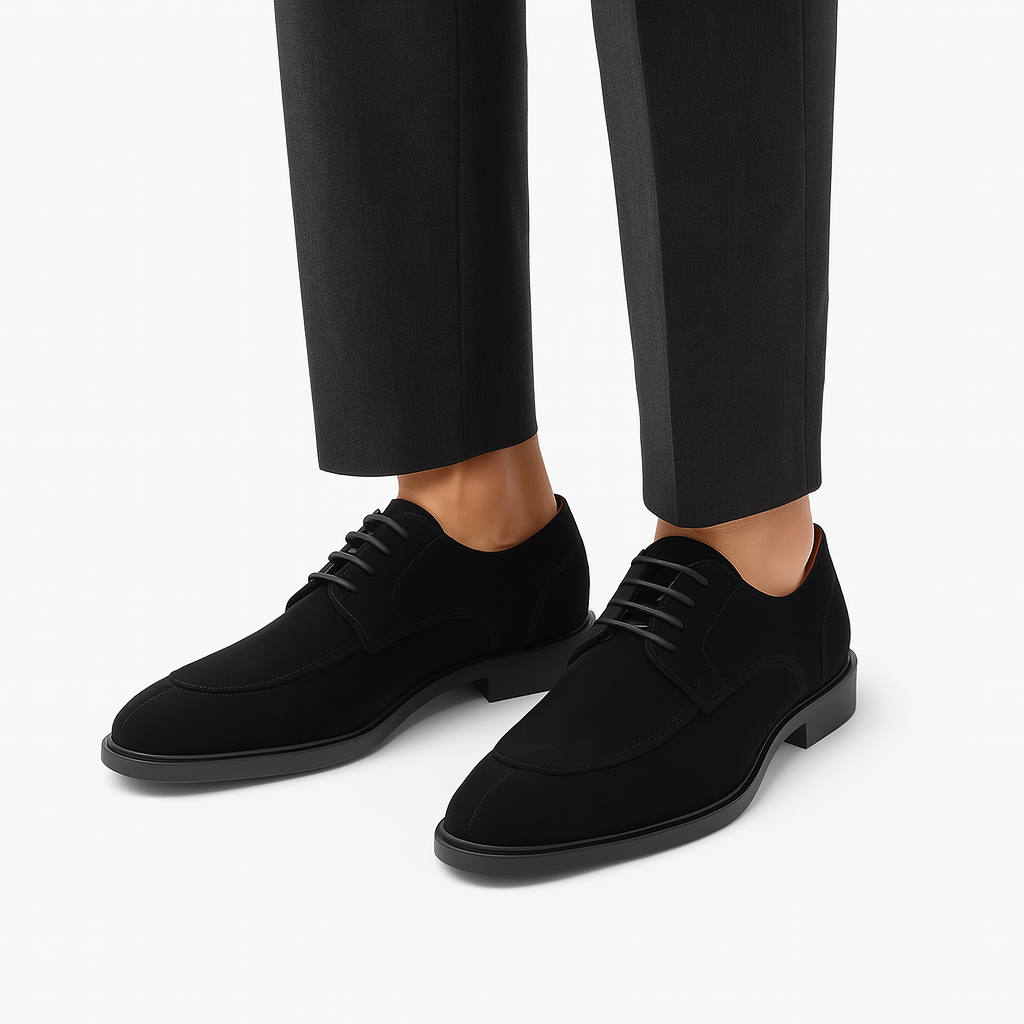 LUXEOUTFIT | Suede Lace-Up Derby Shoes