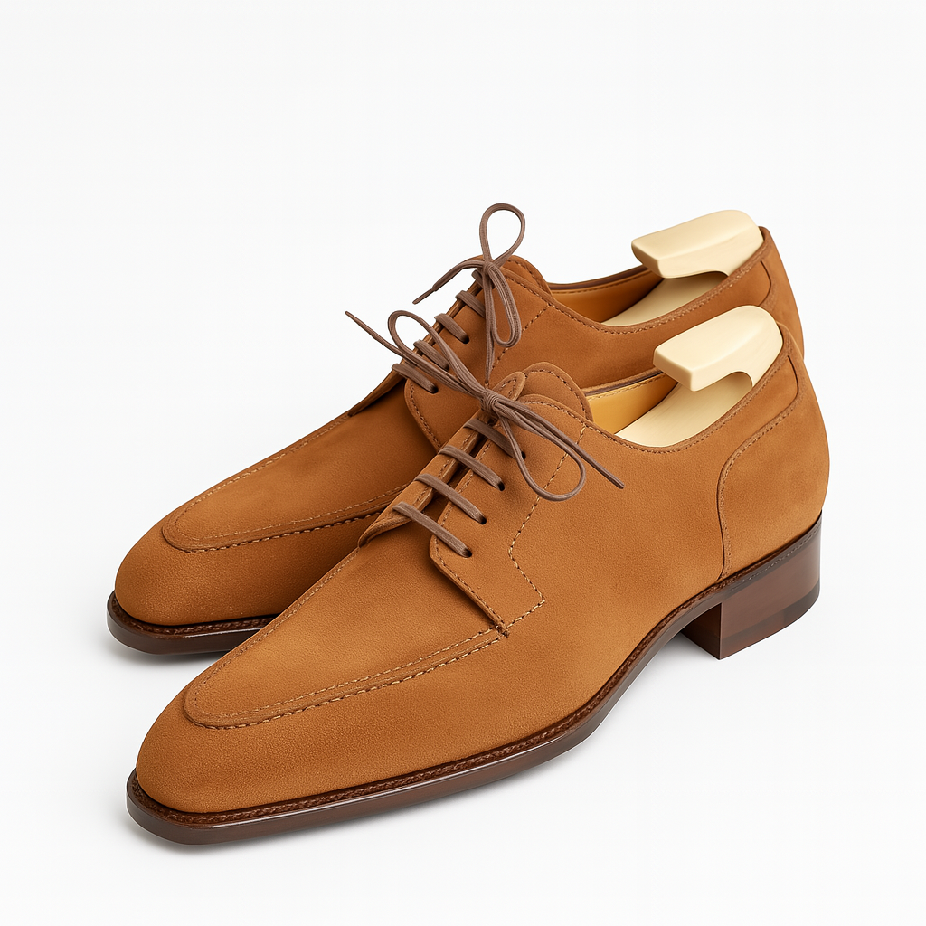 LUXEOUTFIT | Suede Lace-Up Derby Shoes