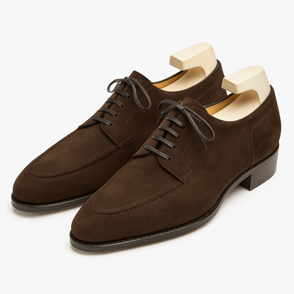 LUXEOUTFIT | Suede Lace-Up Derby Shoes