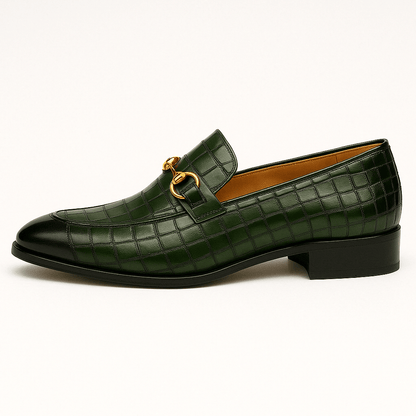LUXEOUTFIT | Torino Croc Leather Loafers