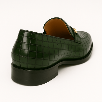 LUXEOUTFIT | Torino Croc Leather Loafers