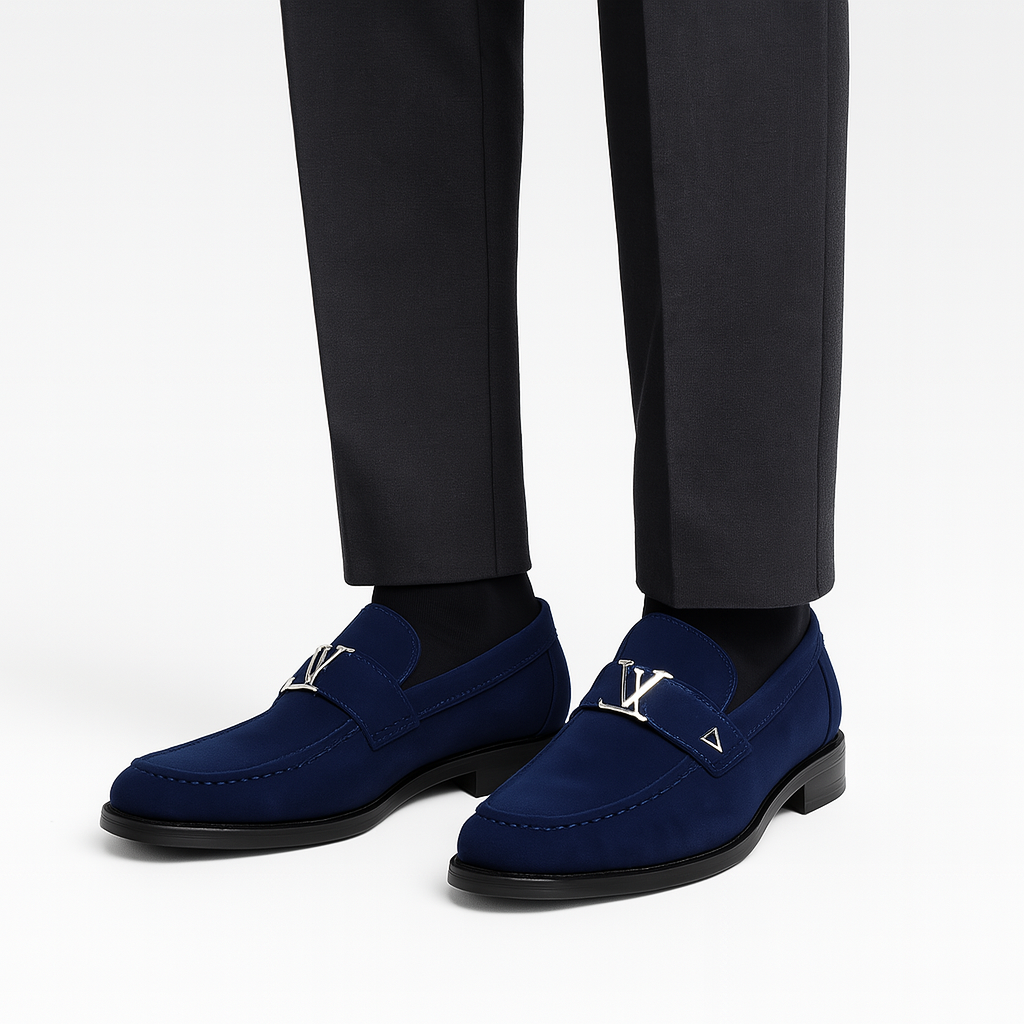LUXEOUTFIT | Vellini Suede Buckle Loafers