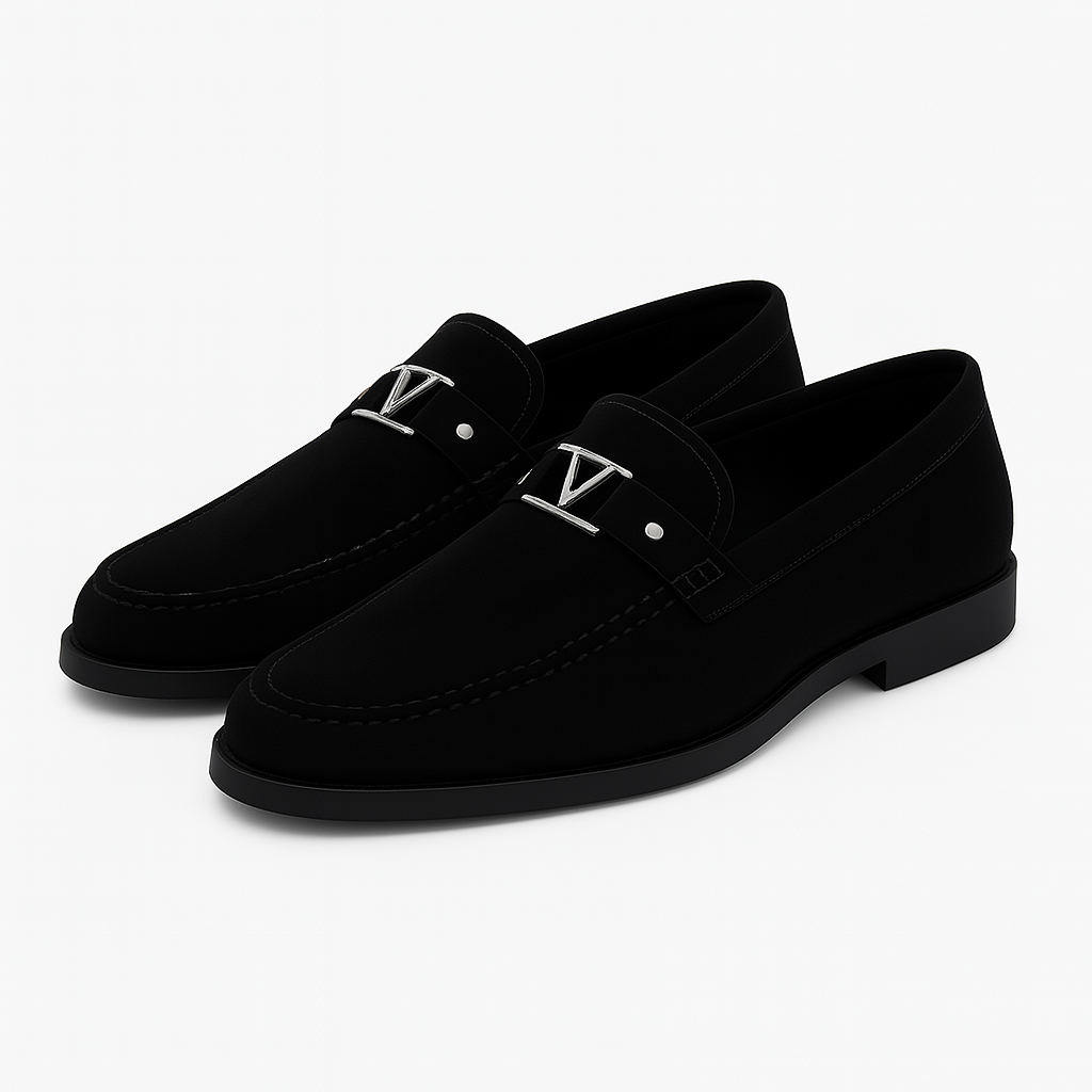 LUXEOUTFIT | Vellini Suede Buckle Loafers