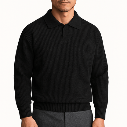 LUXEOUTFIT | Waffle Knit Polo Sweater