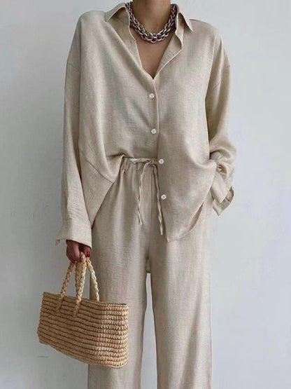 Hortensia® | Linen Set With Blouse And Other Trousers